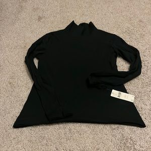by Anthropologie Women Shirt Black Long Sleeve Turtleneck‎ Layering XXSP